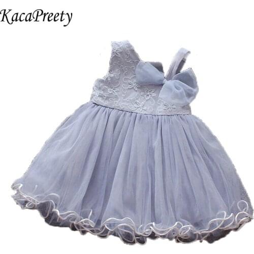 High quality princess girls party dress silk bowknot strap dress toddler baby clothing bebe vestidos summer infant lace clothes