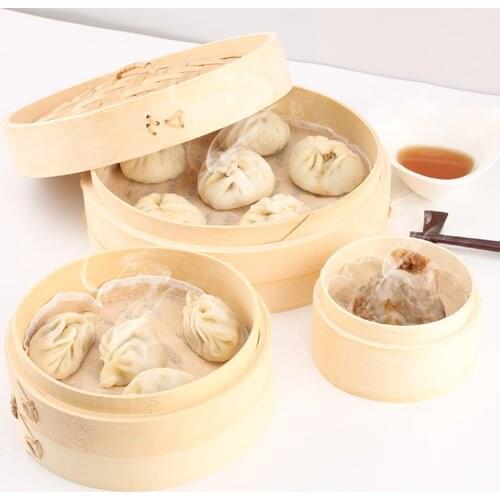 Durable China Style Bamboo Wood Cooker For Chinese Food Restaurant Steam Bread Xiaolongbao Siu Ma Health Bamboo Steamer Cover