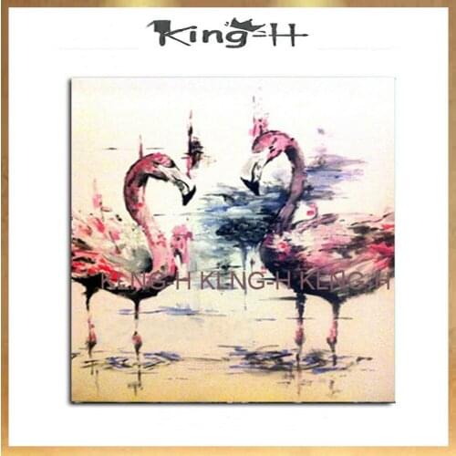 Manual painting beautiful pictures of animals lovers, oil painting, the crane hall hotel on the family decorates a wall drawing