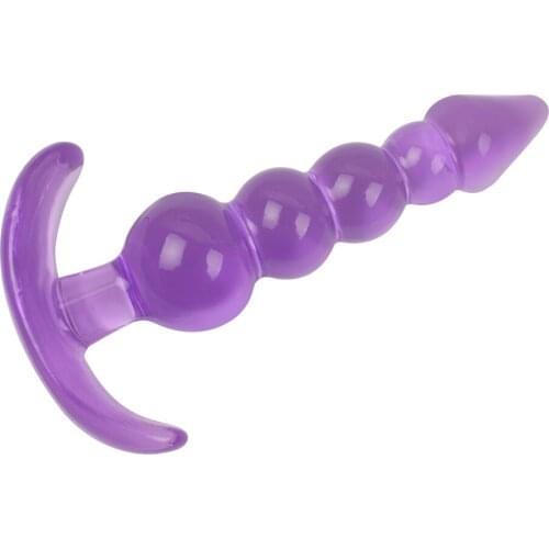 IKOKY Jelly Anal Plug Silicone Erotic Products Prostate Massager Adult Sex Toys For Woman Men Gay G-spot Anal Beads Butt Plug