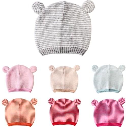 Connectyle Cotton Baby Infant Toddler Kids Striped Knit Hat Beanie Cap Boys Girls Skull Cap