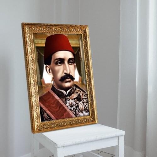 Sultan Abdülhamid Han Gold Gilt Framed A3 TABLE-2