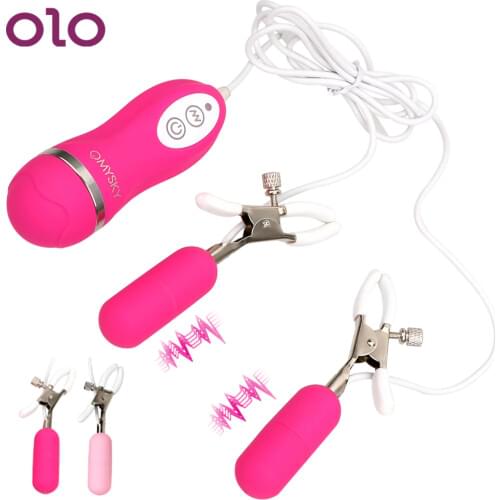 OLO 10 Frequency Breast Massage Nipple Vibrator Vibrating Nipple Clamps Sex Toys for Women Adult Products