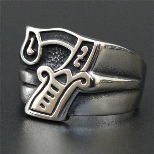 Top Quality Popular Style Luckly No.7 Ring Biker Ring 316L Stainless Steel Cool Mens Number Ring