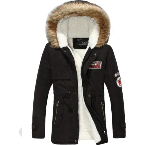 YuWaiJiaRen Winter Mens Parka Coat Fashion Cotton Thickening Warm Pure Color Slim Casual Hooded Jackets and Coats