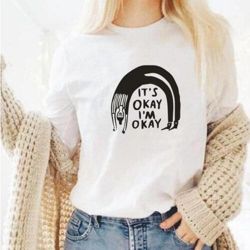 Ladies Cartoon Cotton Tee Shirt 2021 Summer Fashion Harajuku Plus Size Short Sleeve T-shirt Women White Black Tshirts Femme