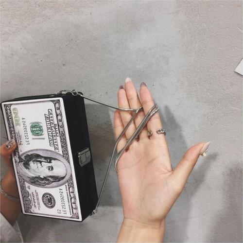 2021 Summer New Personalized Creative Box Bag Vintage Chain Messenger Dollar Bag Women Mini Bag