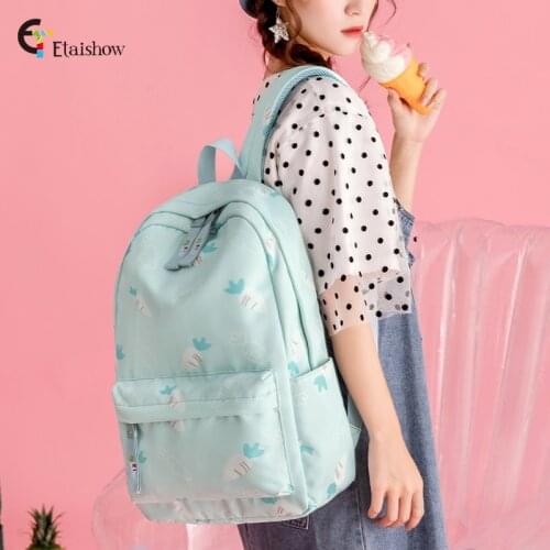 Women Backpacks For Teenage Girls Carrot Printed School Bags Travel Leisure Laptop Backpack Female Waterproof Backpacks Mochilas
