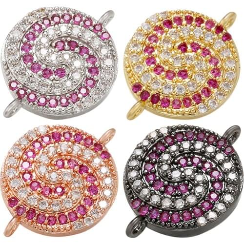 ZHUKOU 13x17mm crystal colored lollipop connector for women handmade DIY necklace bracelet jewelry accessories model: VS435