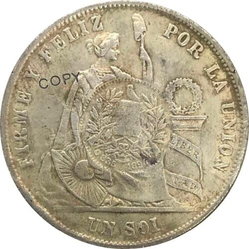 1871 Guatemala 1 One Peso 1/2 Real Cupronickel Plated Silver Collectibles Copy Coin