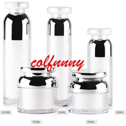 200pcs/lot High Quality 30ml 50ml 100ml Acrylic Cream bottle Empty Cosmetic Bottle Container Jar Lotion press Bottle
