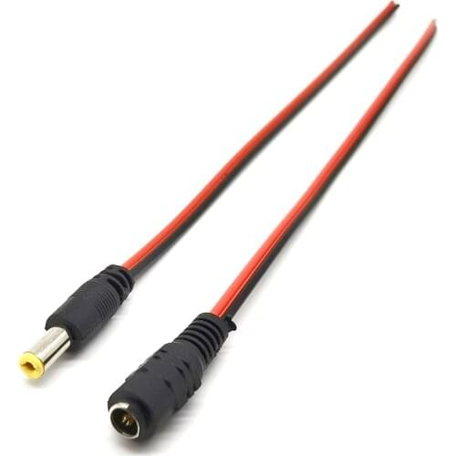 1/5/10 pcs DC Female and Male Jack Adapter Red Wire 12V Power Adapter Connector Cable 5.5x2.1mm Plug
