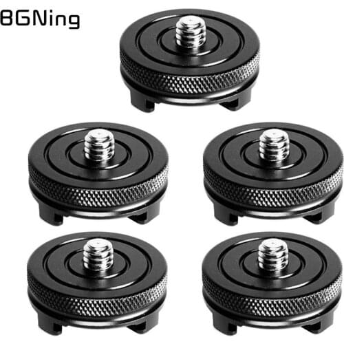 5pcs CNC Hot Shoe Adapter Cold Shoe to Flashlight Mount Mini Tripod Gimbal Bracket Support 1/4" Screw SLR Camera Accessory
