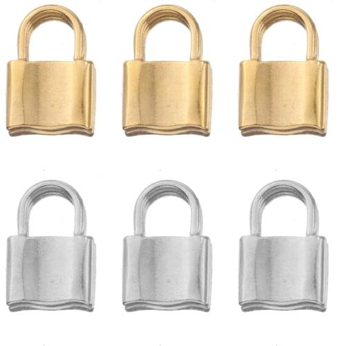 5pcs/lot Hip Hop Punk Stainless Steel Gold Lock Charms Pendants for Diy Necklace Jewelry Makings Accessories Christmas Charms