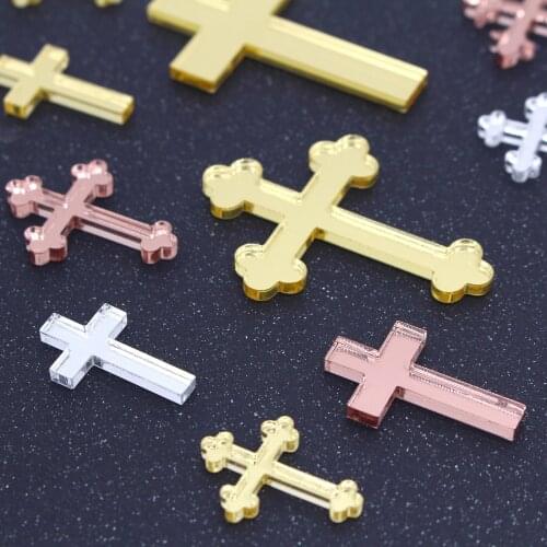 50 Pieces Laser Cut Gold/wood/silver/rose Gold Cross Prayer And Memorial Decorations Baby Baptism Birthday Birth Party Supplies
