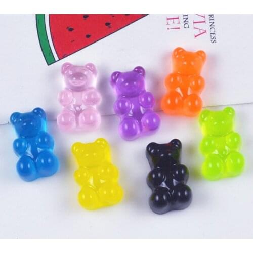 8pcs 11*17mm Resin Flatback Cute Gummy Bear Charms Pendants For DIY Decoration Keychains Earrings Fashion Jewelry Accessories