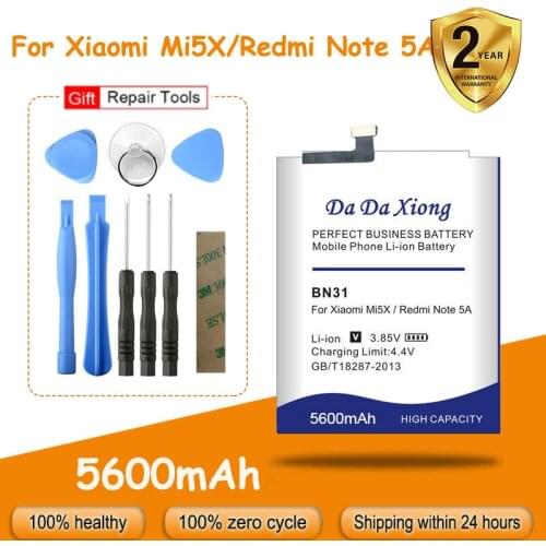 5200mAh BN31 Battery for Xiaomi Mi 5X Mi5X / Redmi Note 5A 5A pro Batteries for For Xiaomi Mi A1 / Redmi Y1 Li + free tools
