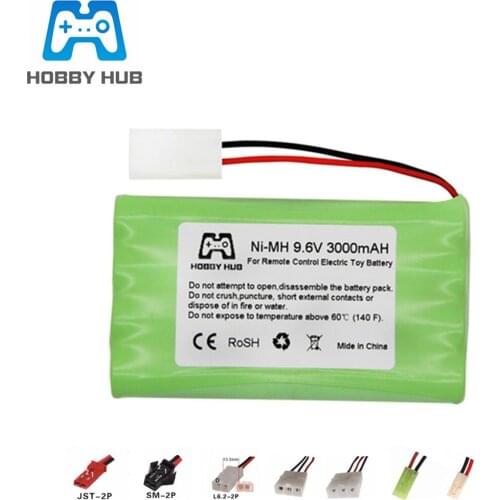 9.6v 3000mah NiMH Battery For Rc toys Car Boat Gun Tanks Trains Robot Ni-MH AA 9.6v 2400mah Rechargeable Battery Pack