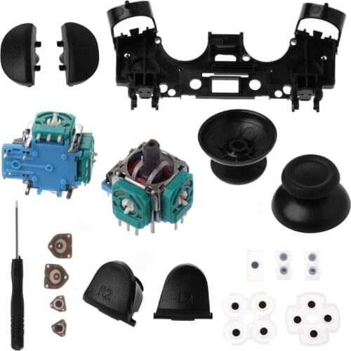 Analog Joysticks L2 L1 R1 R2 Trigger Buttons 3D Rods Squeeze Cap Screwdriver Conductive Rubber for Sony Playstation 4 PS4