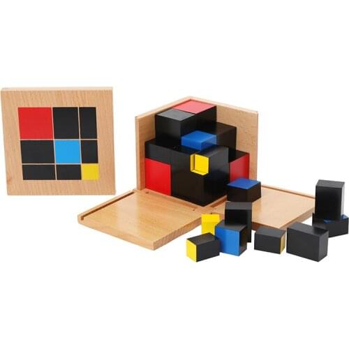 Binomial Cube Montessori Sensorial Materials Preschool Early Educational Toys Wooden Math Toys for Kids 3~6 Years Old Casa