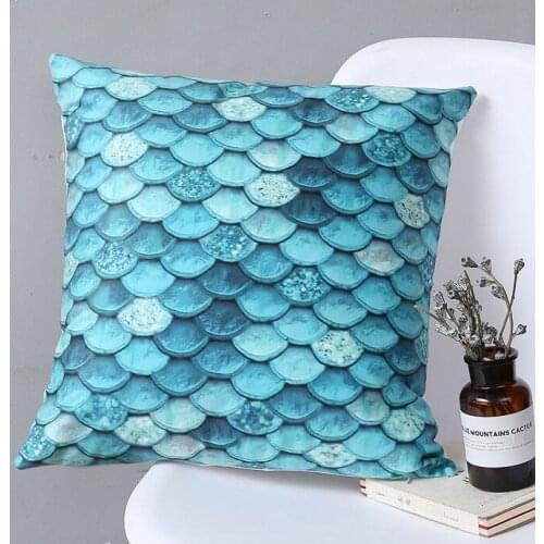 Mermaid Scale Cushion Covers 45X45cm Purple and Blue Color Soft Pillow Case Abstract Art Bedroom Sofa decoration