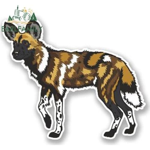 EARLFAMILY 13cm x 11cm Cartoon Wild Dog Decal Car Styling Funny Animal Car Sticker Vinyl Waterproof Decal Graphic