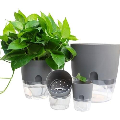 Bottom Layer Contain Water Flowerpot Planter Auto Plant Root Water Absorbent Flower Pot No Watering Lazy Man Flowerpot