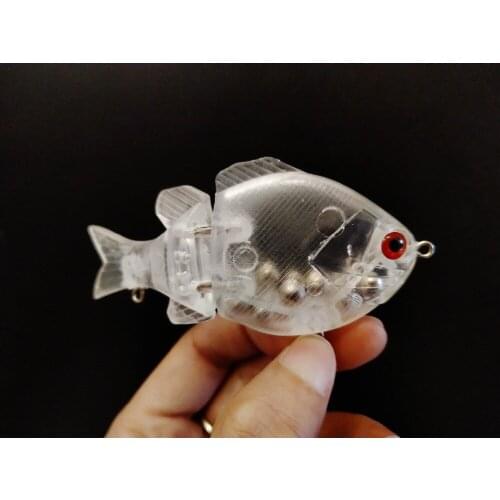 GYFISHING 15 Pcs 2-Jointed Unpainted Sunfish Fishing Slow Sinking Swimbaits Bulegill Hard Baits 3.5"