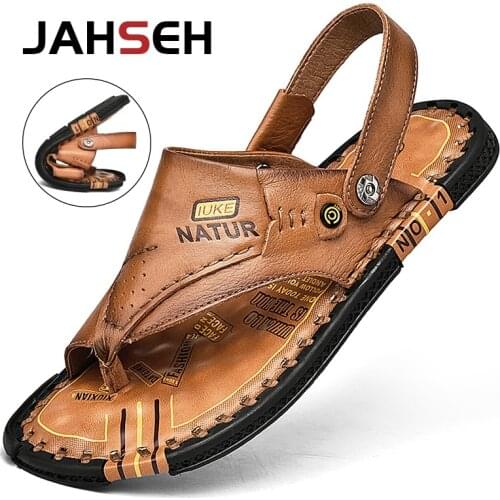 Мужские кожаные сандали JAHSEH China At AliExpress