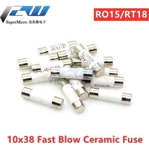 20 pcs 10 * 38 quick blow ceramic fuse 10x38mm 380V 500V 0.5A 1A 2A 3A 4A 5A 6A 8A 10A 16A 20A 25A 32A 40A RO15 RT18 RT14