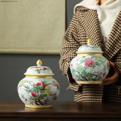 Ceramic airtight jar with lid tea tins tea tins grain dispenser coffee bean candy jar kitchen storage container home decoration