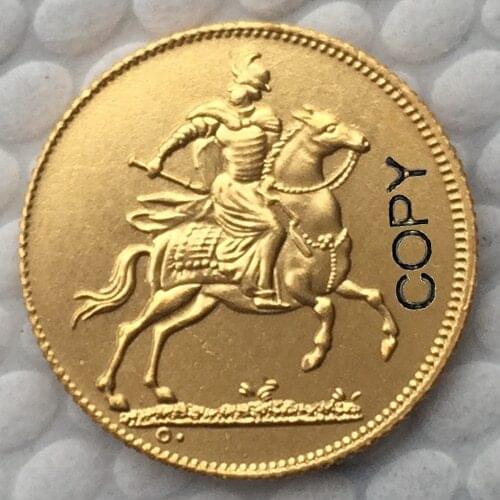24 K gold plated Poland 1697 COIN COPY 19.4mm