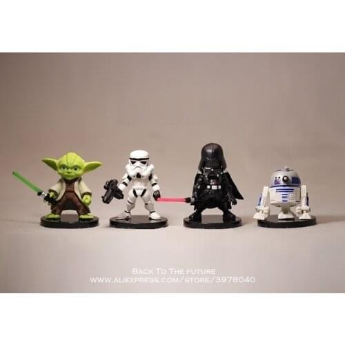Disney Star Wars 4pcs/set 4-6cm Q version mini doll Collectible Action Figures PVC Collection Toy model for children gift