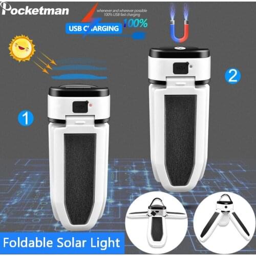 Multifunctional Trefoil 60 LED Light 5 Modes Solar Light Outdoor Camping Lamp Emergency Solar Bulb Light Outdoor Indoor Lighting