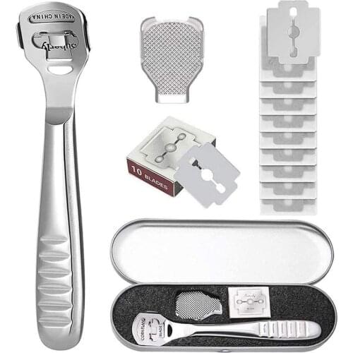 Stainless Steel Pedicure Tool Set Foot Care Callus Remover Hard Dead Skin Cutter Shaver pedicure knife+ blade Set