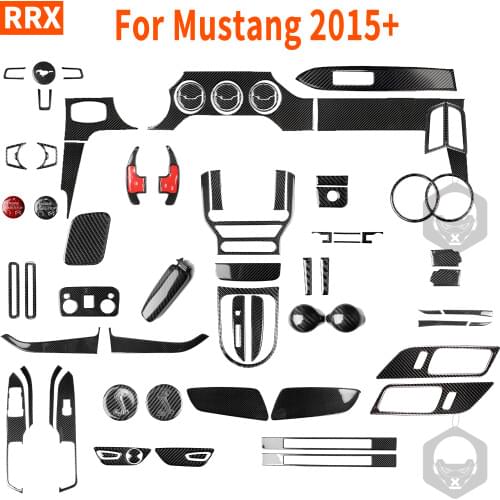 Car Real Carbon Fiber Cover Paste Interior Modified Accessories For Mustang GT 2015 2016 2017 2018 2019 2020 Stick-Up Decoration