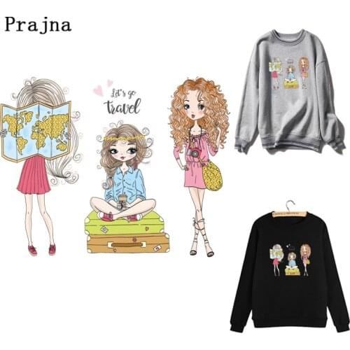 Lets Travel Cute Thermo Stickers On Clothes Stripes Application Of a Heat Sensitive Iron Patch On Transfers Applique Clothes