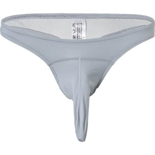 Penis Sleeve Underwear Men Sexy Thongs Elephant Panties Erotic Male G Strings Ice Silk Gay Underpants Low Rise Men Lingerie Hot