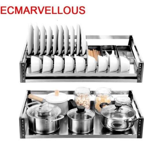 Para Armario De Cosina Mutfak Malzemeleri Cucina Stainless Steel Cuisine Cozinha Organizer Kitchen Cabinet Storage Basket