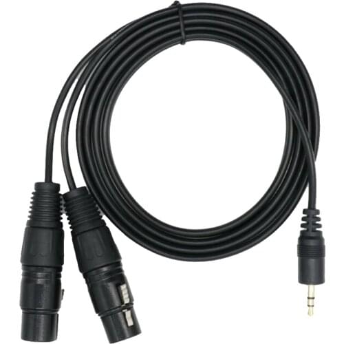 3.5mm 1/8'' TRS Male to Dual XLR Female Cable Cord Y Splitter Adaptor Plug