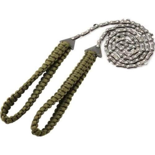 Braided Handle Portable Survival Chainsaw Emergency Pouch Garden Outdoor Hand-drawn Logging Chain Camping Pocket Hand Tool