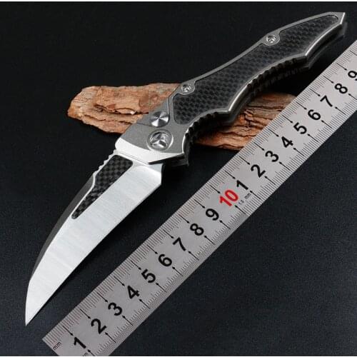 Outdoor folding knife aviation aluminum carbon fiber handle sharp 5cr15 steel blade camping survival tactical knife EDC Tool