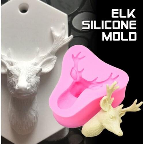 Xmas Deer Silicone Mold Creative 3D Christmas Elk Mould Chocolate Candle Soap Aromatherapy Plaster Moulds Cake Decor Tools