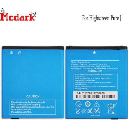 Mcdark For Highscreen Pure J Battery Replacement High Quality 1300mAh Back Up Bateria For Highscreen Pure J Smart Phone