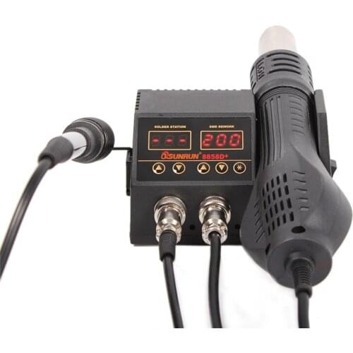 2 in 1 760W Soldering Station LCD Digital Display Welding Rework Station for Cell-phone BGA SMD PCB IC Repair Solder Tools 8858D