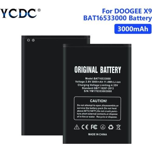 High Quality 3000mAh BAT16533000 Battery For DOOGEE 5.5inch X9 X9S DOOGEE X9 pro mobile phone Replacement Battery