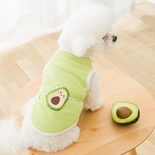 Pet Dog Shirt Sleeveless Vest with Cute Avocado or Rabbit Printed Soft Pet Small Cat Dog Cotton T Shirt Apparels, XS-XXL