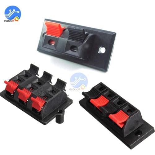 1pcs 2 Way 4 Way 6 Way Speaker Terminal Spring Push Release Connector 45x21mm 70x254mm 44x30mm Speaker Terminal Strip Block