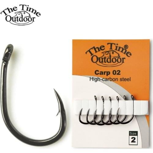 1 pack high carbon steel carp 02 Hooks high strong carp fishing fishhooks with size 2#-8# for carp fishing de pesca