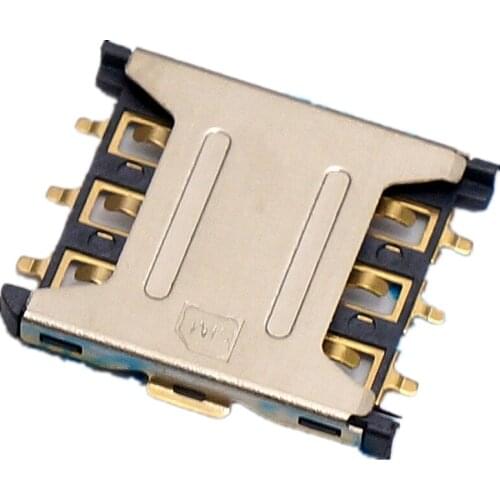 10PCS/LOT Pluggable Nano-SIM card holder 6P Micro card holder Mobile phone card slot Pull-out Nano-SIM card